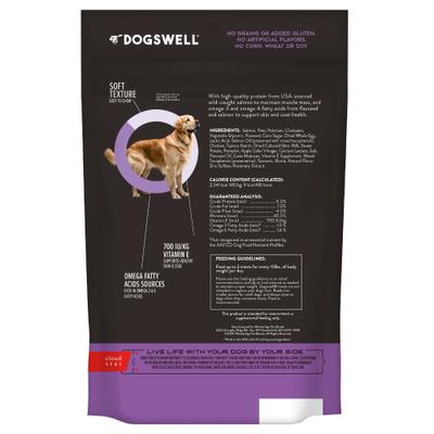 Show full view: Dogswell Skin & Coat Salmon Flavor Grain-Free Soft & Chewy Dog Treats, 14-oz bag slide 3 of 10