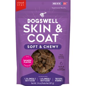 Dogswell Skin & Coat Salmon Flavor Grain-Free Soft & Chewy Dog Treats, 14-oz bag