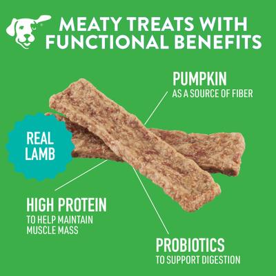 Show full view: Dogswell Gut Health Jerky Lamb Recipe Grain-Free Dog Treats, 10-oz bag slide 5 of 11