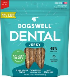 Dogswell Dental Jerky Chicken Recipe Grain-Free Dog Treats, 24-oz bag