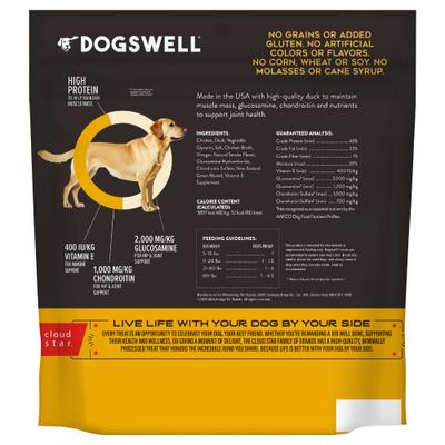 Show full view: Dogswell Hip & Joint Jerky Duck Recipe Grain-Free Dog Treats, 20-oz bag slide 3 of 11
