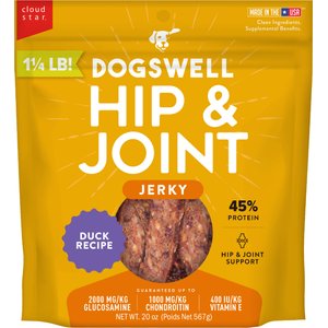 Dogswell Hip & Joint Jerky Duck Recipe Grain-Free Dog Treats, 20-oz bag
