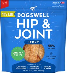 Dogswell Hip & Joint Jerky Chicken Recipe Grain-Free Dog Treats, 24-oz bag
