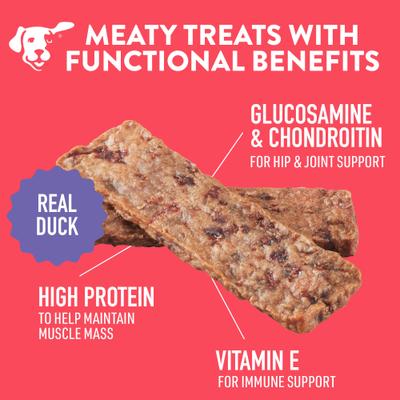 Show full view: Dogswell Hip & Joint Soft Strips Duck Recipe Grain-Free Dog Treats, 10-oz bag slide 5 of 11