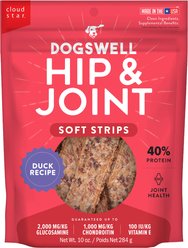 Dogswell Hip & Joint Soft Strips Duck Recipe Grain-Free Dog Treats, 10-oz bag