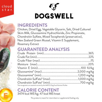 Show full view: Dogswell Hip & Joint Soft Strips Chicken Recipe Grain-Free Dog Treats, 12-oz bag slide 4 of 11