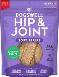Dogswell Hip & Joint Soft Strips Chicken Recipe Grain-Free Dog Treats, 12-oz bag