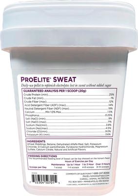 Show full view: ProElite Sweat Electrolyte Pellets Horse Supplement, 3-lb pail slide 5 of 8