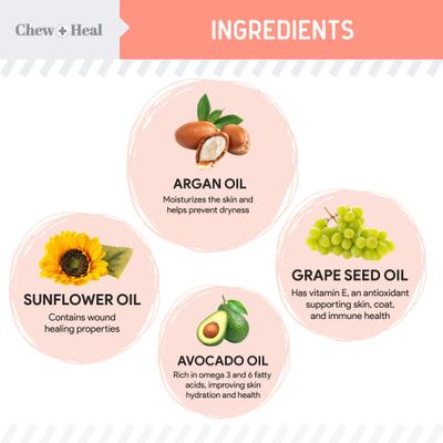 Show full view: Chew + Heal Natural Hot Spot Relief Topical Liquid for Dogs, 2-fl oz bottle slide 3 of 11