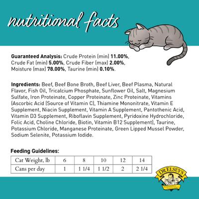 Show full view: Dr. Elsey's cleanprotein Beef Recipe Wet Cat Food, 2.75-oz can, case of 24 slide 5 of 8