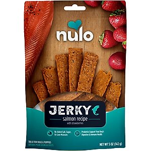 Nulo Premium Jerky Strips Dog Treats, Grain-Free High Protein Jerky Strips made with BC30 Probiotic to Support Digestive & Immune Health Dog Treats, 5-oz bag