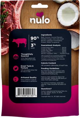 Show full view: Nulo Premium Jerky Strips Dog Treats, Grain-Free High Protein Jerky Strips made with BC30 Probiotic to Support Digestive & Immune Health Jerky Dog Treats, 5-oz bag slide 3 of 11