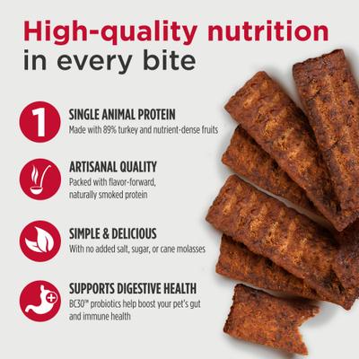 Show full view: Nulo Premium Jerky Strips Dog Treats, Grain-Free High Protein Jerky Strips made with BC30 Probiotic to Support Digestive & Immune Health Dog Treats, 5-oz bag slide 4 of 11