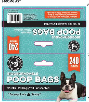 Show full view: P.T. Supply Co Precious Tails Dog Poop Bags, 240 count slide 2 of 4