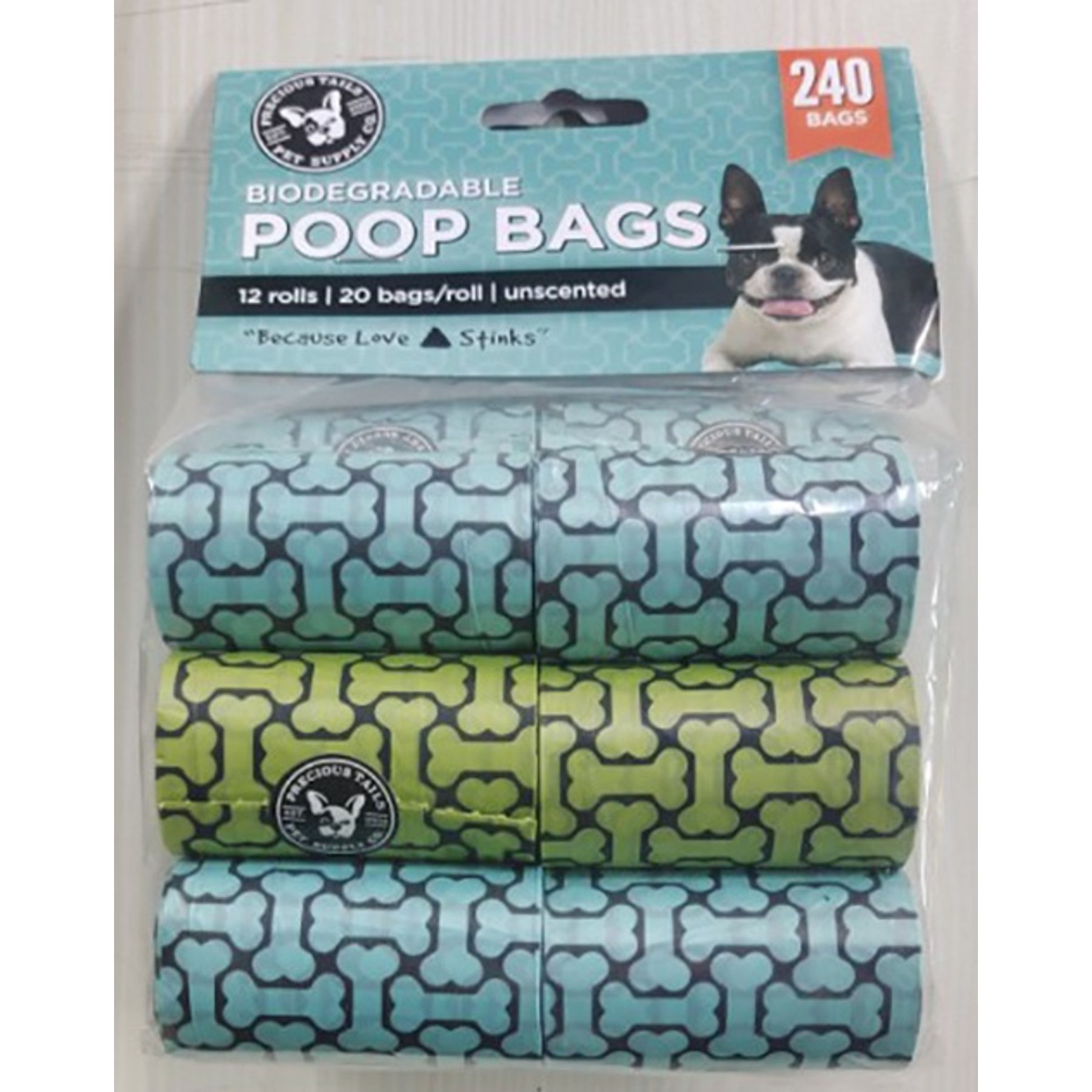 P.T. Supply Co. Precious Tails Dog Poop Bags, 240 count