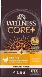 Wellness CORE+ Grain-Free Puppy Recipe with Freeze-Dried Turkey Dry Dog Food, 4-lb bag
