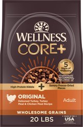 Wellness CORE+ Wholesome Grains Original Recipe High Protein Dry Dog Food, 20-lb bag
