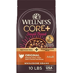 Wellness CORE+ Wholesome Grains Small Breed Original Recipe High Protein Dry Dog Food, 10-lb bag