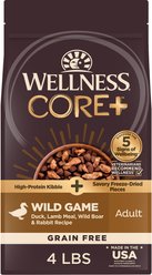 Wellness CORE+ Grain-Free Wild Game Recipe with Freeze-Dried Lamb Dry Dog Food, 4-lb bag