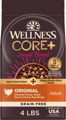 Wellness CORE+ Grain-Free Small Breed Original Recipe with Freeze-Dried Turkey Dry Dog Food, 4-lb bag