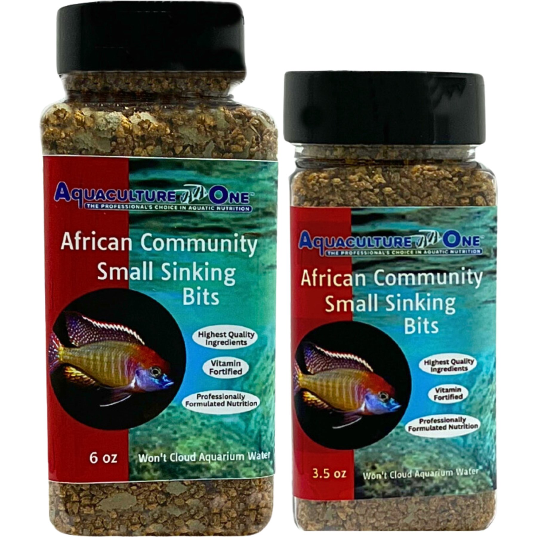 Aquaculture-One African Community Small Sinking Bits Fish Food, 6-oz jar