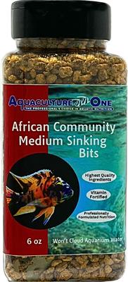Show full view: Aquaculture-One African Community Medium Sinking Bits Fish Food, 6-oz jar slide 2 of 6