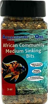 Show full view: Aquaculture-One African Community Medium Sinking Bits Fish Food, 3-oz jar slide 2 of 6