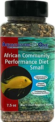 Show full view: Aquaculture-One African Community Performance Diet Small Fish Food, 7.5-oz jar slide 2 of 6