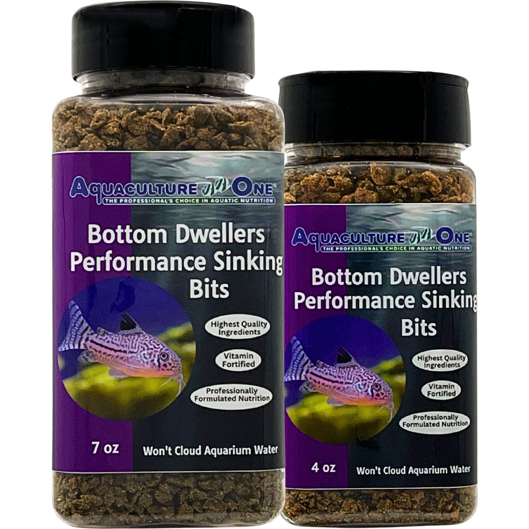 Aquaculture-One Bottom Dwellers Performance Sinking Bits Fish Food, 4-oz jar