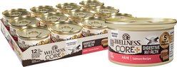 Wellness CORE Digestive Health Salmon Pate Recipe Grain-Free Wet Cat Food, 3-oz, case of 12