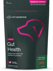 VetriScience Probiotic Everyday Gut Health Duck Flavored Chews Probiotic Supplement for Dogs, 120 count