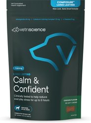 VetriScience Composure Long Lasting Calm & Confident Clinically Tested Chicken Flavored Chews Calming Supplement for Dogs, 90 Chews slide 1 of 8