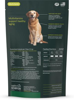 Show full view: VetriScience Canine Plus Senior 27+ Active Health Veggie Flavored Soft Chewsw Multivitamin for Senior Dogs, 60 count slide 9 of 10