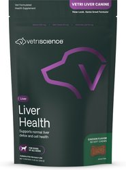 VetriScience Vetri Liver Health Chicken Flavored Chews with Milk Thistle Liver Supplement for Dogs, 60 count