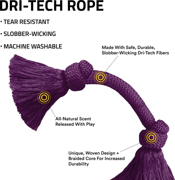 Show full view: Playology Bacon Scented Dri-Tech Rope Dog Toy, Medium slide 3 of 10