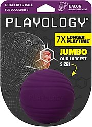 Playology Bacon Scented Dual Layer Ball Dog Toy, Jumbo