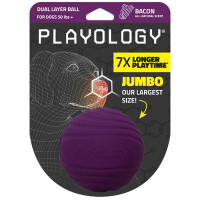 Show full view: Playology Bacon Scented Dual Layer Ball Dog Toy, Jumbo slide 1 of 9