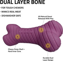 Playology Bacon Scented Dual Layer Bone Dog Toy, Small slide 2 of 6