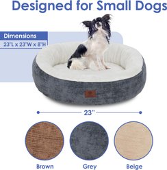 American Kennel Club Mason Fabric Round Dog Bed, Gray, Medium: 25-in slide 2 of 7