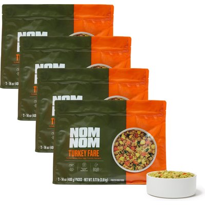 Nom Nom Nom Nom Freshly-Made Frozen Turkey Fare Dog Food, 14-oz pouch, bundle of 28