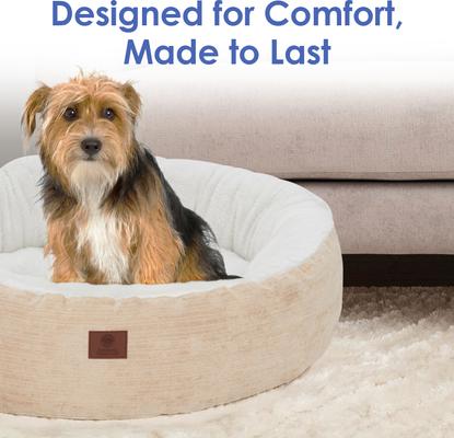 Show full view: American Kennel Club Mason Fabric Round Dog Bed, Tan, Large: 31-in slide 7 of 7