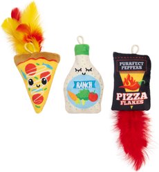 Quirky Kitty Pizza Night Retractable Wand Cat Toy, 3 count