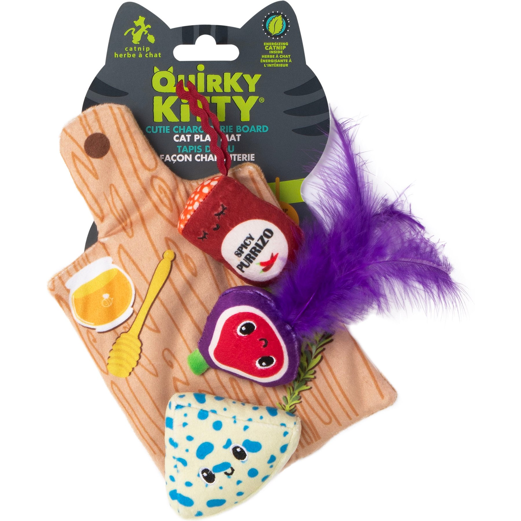 Quirky Kitty Cutie Charcuterie Board Play Mat Interactive Cat Toy