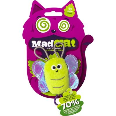 Mad Cat Mad Cat Slingshot Critters Butterfly Plush Cat Toy with Catnip