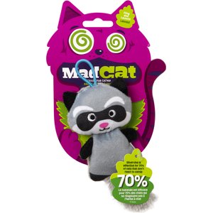 Mad Cat Slingshot Critters Raccoon Plush Cat Toy with Catnip