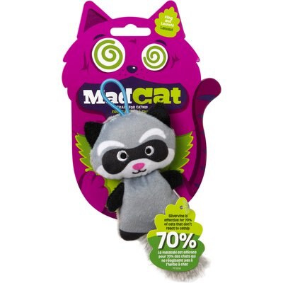 Mad Cat Mad Cat Slingshot Critters Raccoon Plush Cat Toy with Catnip