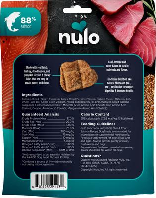 Show full view: Nulo Functional Skin & Coat Salmon Jerky Dog Treats, 5-oz pouch slide 3 of 11