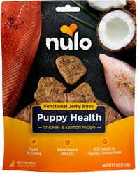 Nulo Functional Puppy Chicken & Salmon Jerky Dog Treats, 5-oz pouch