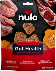 Nulo Functional Gut Health Lamb & Turkey Jerky Dog Treats, 5-oz pouch