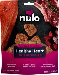Nulo Functional Healthy Heart Beef & Salmon Jerky Dog Treats, 5-oz pouch
